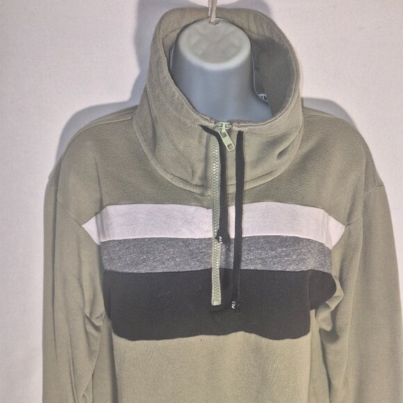 PINK/Victoria's Secret zippered front fleece jacket, green w/stripes in size XS - Picture 16 of 16